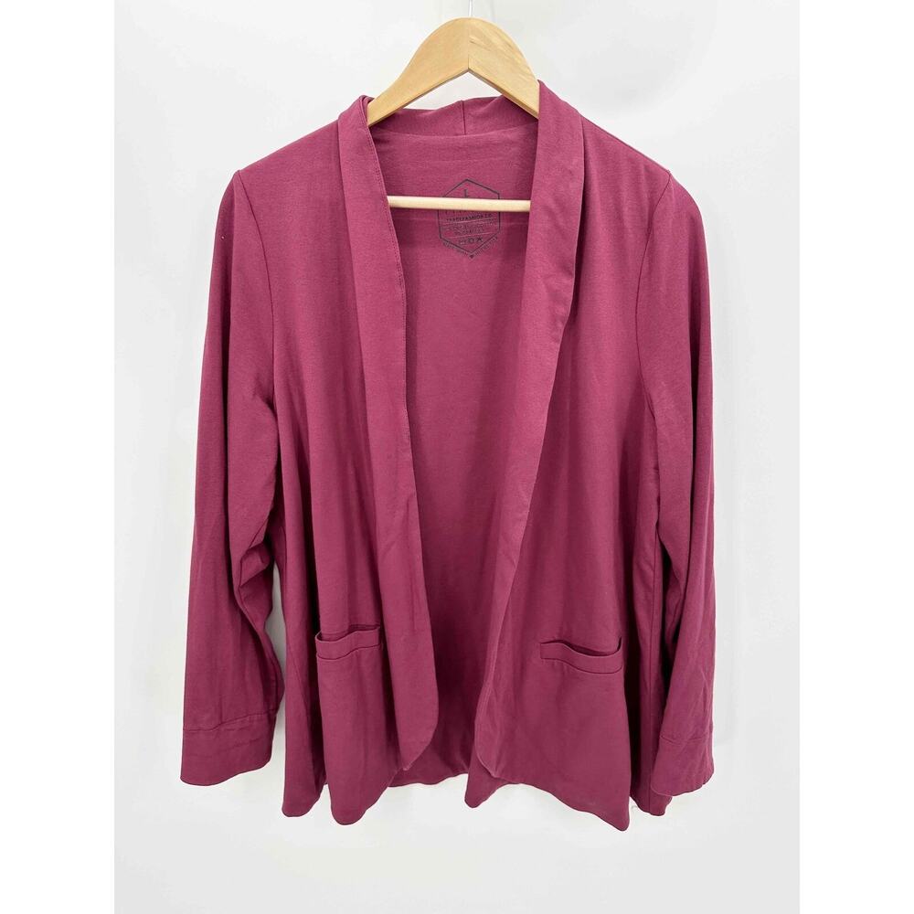 Trace Fashion Womens Magenta Blazer Jacket Organic‎ Cotton Size L Sustainable